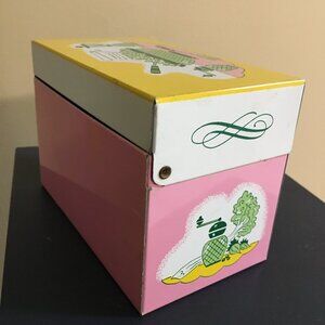Vintage 50s Tin  Metal RECIPE BOX made in Bryan, Ohio by Art Company